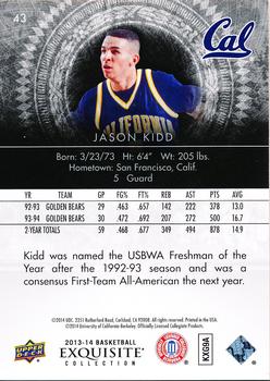 2013-14 Upper Deck Exquisite #43 Jason Kidd Back