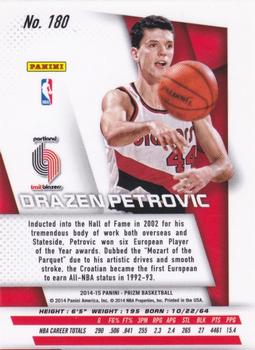 2014-15 Panini Prizm #180 Drazen Petrovic Back