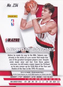 2014-15 Panini Prizm #234 Arvydas Sabonis Back