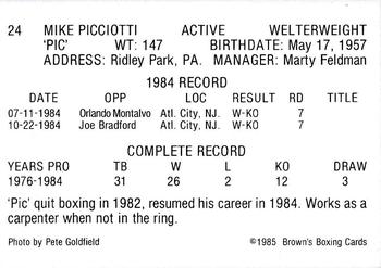 1985 Brown's #24 Mike Picciotti Back
