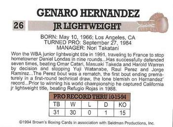 1994 Brown's #26 Genaro Hernandez Back