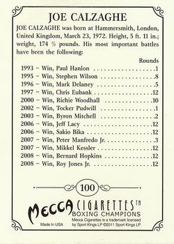 2011 Ringside Boxing Round Two - Turkey Red #100 Joe Calzaghe Back
