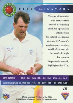 1995-96 Futera Cricket #40 Brad McNamara Back