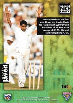 1995-96 Futera Cricket - There's No Limit #TNL28 Aaqib Javed Back