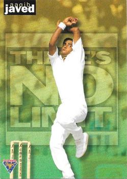 1995-96 Futera Cricket - There's No Limit #TNL28 Aaqib Javed Front
