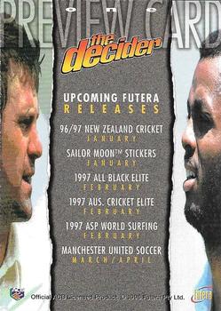 1996 Futera The Decider #One Preview Card Back