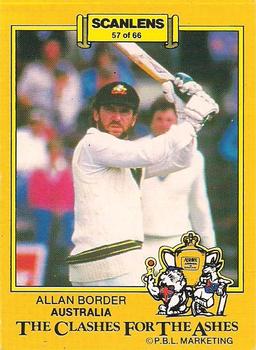 1986-87 Scanlens Cricket #57 Allan Border Front