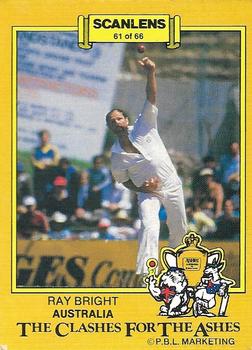 1986-87 Scanlens Cricket #61 Ray Bright Front
