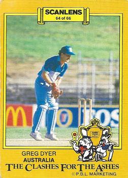 1986-87 Scanlens Cricket #64 Greg Dyer Front
