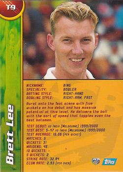 2000-01 Topps ACB Gold - Test Stars #T9 Brett Lee Back