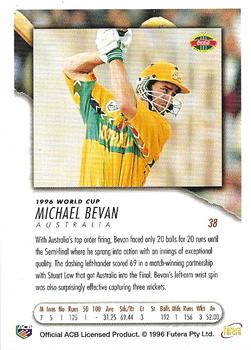 1996 Futera World Cup #38 Michael Bevan Back