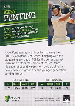 2012-13 SEP T20 Big Bash League - Test Representatives #AR02 Ricky Ponting Back