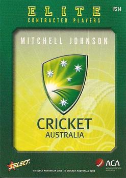 2008-09 Select Cricket Australia - Cricket Australia Elite Contracted Players #FS14 Mitchell Johnson Back