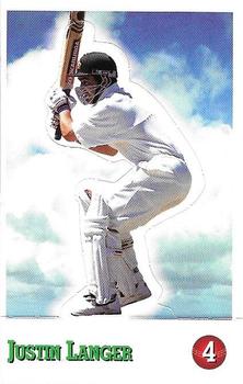 1997-98 Select Cricket Stickers - Stand Ups #4 Justin Langer Front