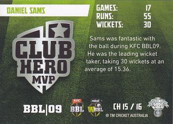 2020-21 TLA Cricket Traders - Club Heroes #CH 15 Daniel Sams Back