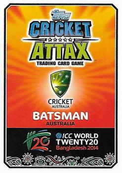 2014 Topps Cricket Attax ICC World Twenty20 #7 David Warner Back