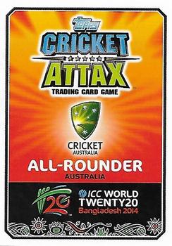 2014 Topps Cricket Attax ICC World Twenty20 #13 Shane Watson Back