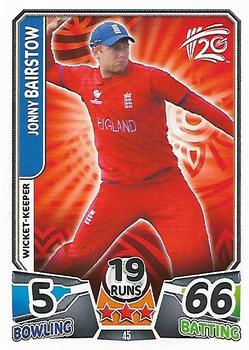 2014 Topps Cricket Attax ICC World Twenty20 #45 Jonny Bairstow Front