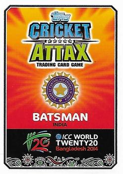 2014 Topps Cricket Attax ICC World Twenty20 #50 Rohit Sharma Back