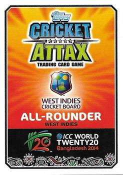 2014 Topps Cricket Attax ICC World Twenty20 #189 Chris Gayle Back