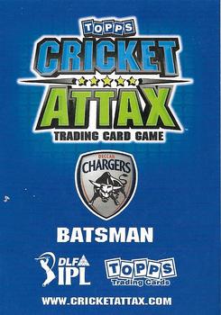 2011 Topps Cricket Attax IPL #NNO Chris Lynn Back