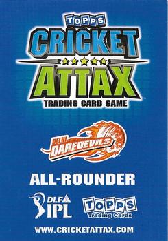2011 Topps Cricket Attax IPL #NNO Ajit Agarkar Back
