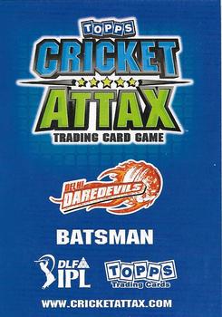 2011 Topps Cricket Attax IPL #NNO Venugopal Rao Back