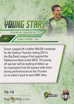 2016-17 Tap 'N' Play CA/BBL Cricket - Young Stars #YS-10 Chris Green Back