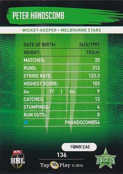 2016-17 Tap 'N' Play CA/BBL Cricket - Silver #136 Peter Handscomb Back