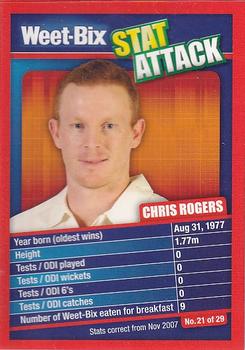 2007-08 Weet-Bix Stat Attack #21 Chris Rogers Front