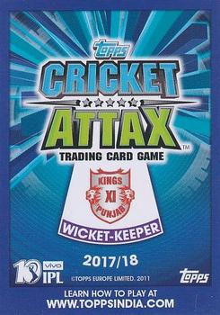 2017-18 Topps Cricket Attax IPL #205 Wriddhiman Saha Back