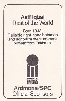 1978-79 Ardmona World Series Cricket #NNO Asif Iqbal Back
