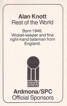 1978-79 Ardmona World Series Cricket #NNO Alan Knott Back