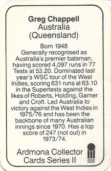 1979-80 Ardmona International Cricket #NNO Greg Chappell Back