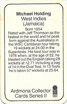 1979-80 Ardmona International Cricket #NNO Michael Holding Back