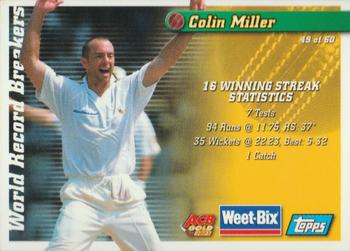 2001-02 Topps ACB Gold Weet-Bix Cricketers #4 / 49 Clarrie Grimmett / Colin Miller Back