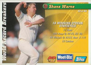 2001-02 Topps ACB Gold Weet-Bix Cricketers #23 / 59 Bill O'Reilly / Shane Warne Back