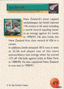 1995 The Topp Promotions Co. Centenary of New Zealand Cricket #49 Ian Smith Back