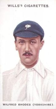 1908 WILLS's Cigarettes; Cricketers #34 Wilfred Rhodes Front