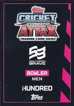 2021 Topps Cricket Attax The Hundred #150 Liam Dawson Back