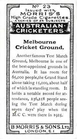 1925 Morris's Australian Cricketers #23 Melbourne Ground Back