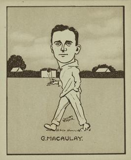 1926 R & J Hill Caricatures Of Famous Cricketers (Large) #26 George Macaulay Front