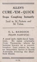 1936-37 Allen's Cricketers #18 Jack Badcock Back