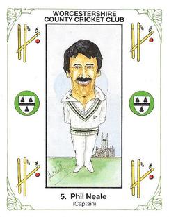 1989 Cofton Collections Worcestershire County Cricket Club #5 Phil Neale Front