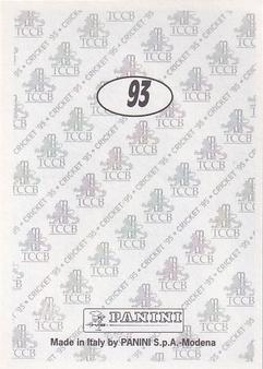 1995 Panini Cricket Stickers #93 Steven Rhodes Back