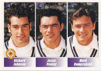 1995 Panini Cricket Stickers #102 Richard Johnson / Jason Pooley / Mark Ramprakash Front