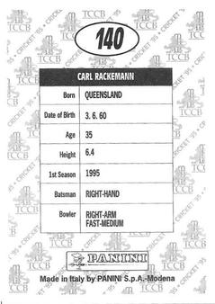 1995 Panini Cricket Stickers #140 Carl Rackemann Back