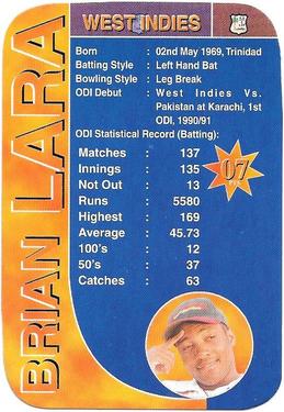 1999 Cricket Is War #NNO Brian Lara Front
