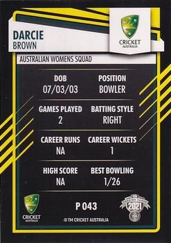 2021-22 TLA Traders Cricket Australia - Silver #P 043 Darcie Brown Back