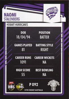 2021-22 TLA Traders Cricket Australia - Silver #P 092 Naomi Stalenberg Back